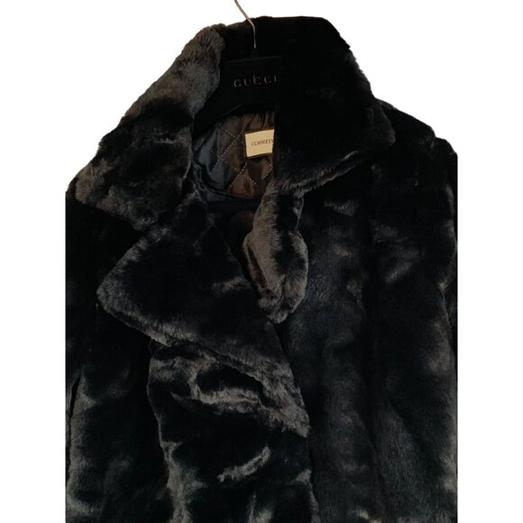 Clmmeiyuan Black Faux Fur Jacket Quilt Lining Ultra Soft Plush Size M/L RT10290 - Picture 8 of 10